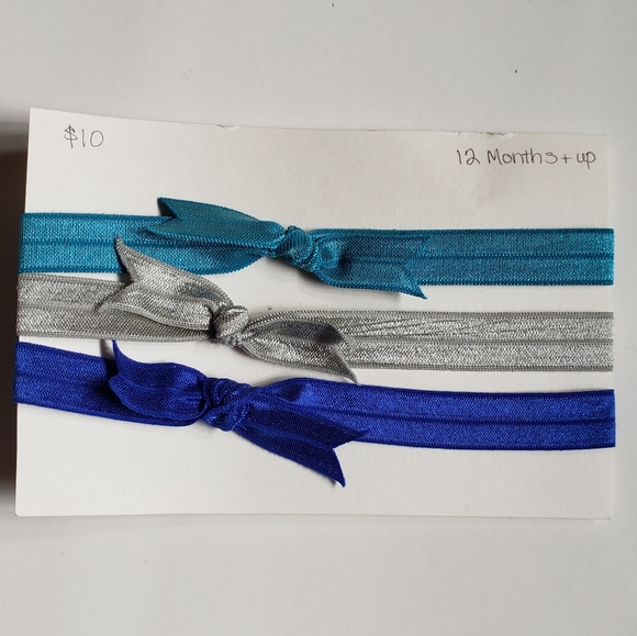 3/$20 blue Baby Girls bow headband hair accessories set of 3, Size 12 months - Picture 4 of 6